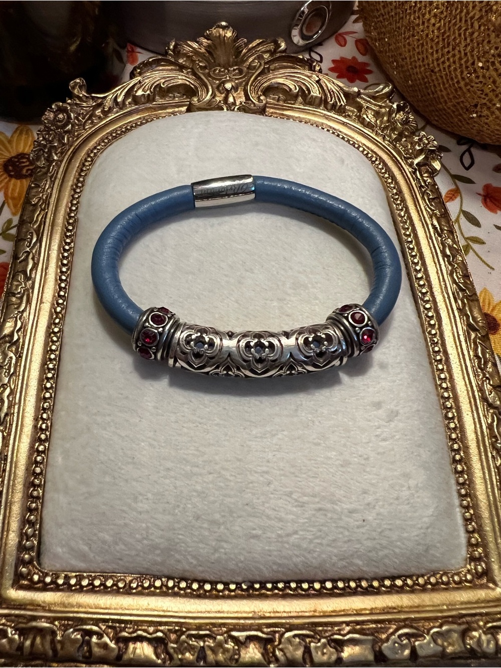 Brighton Woodstock Bracelet with Two Spacer Beads and One Scroll Engraved Bead